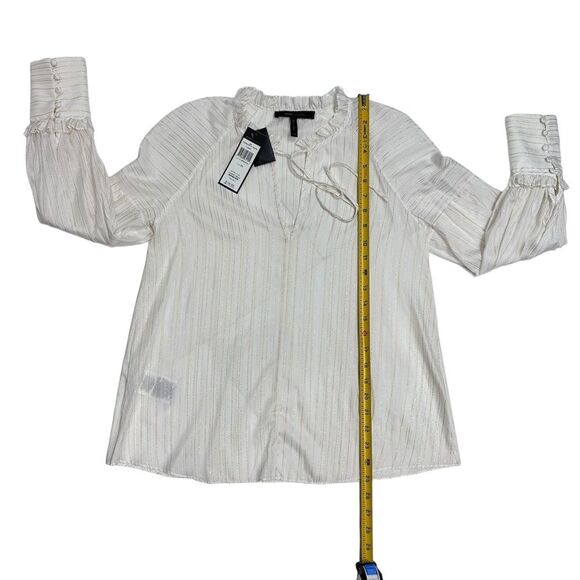 BCBGMAXAZRIA LUREX Shiffon Blouse SIZE‎ XSMALL - Picture 7 of 15